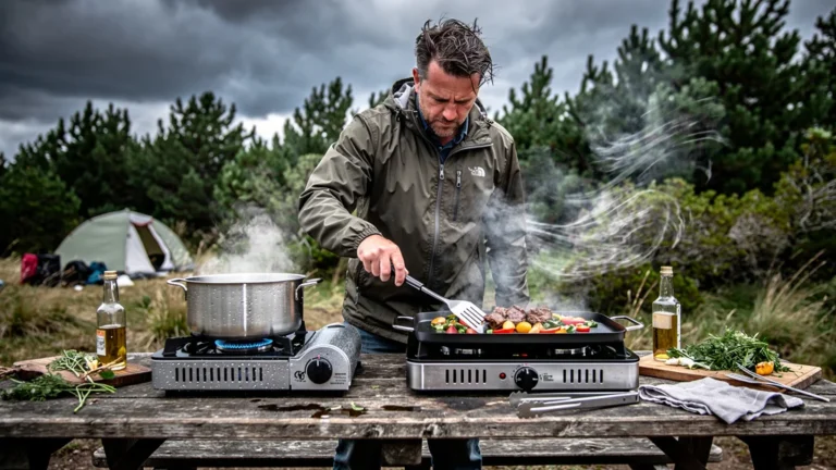 Test comparatif rechaud gaz et plancha gaz portable lors de deux week-ends en extérieur venteux