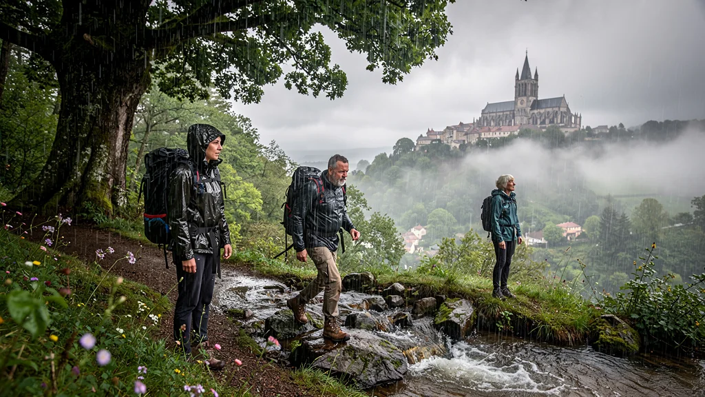 Trois itinéraires de randonnée autour de Vézelay sous la pluie comparés sur trois jours