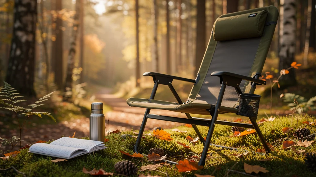 Chaise camping confortable testée 10h en forêt, design ergonomique et matériaux résistants haute qualité