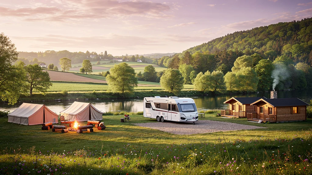 Comparaison de trois campings dans l’Yonne avec vue réaliste et détails naturels en plein air